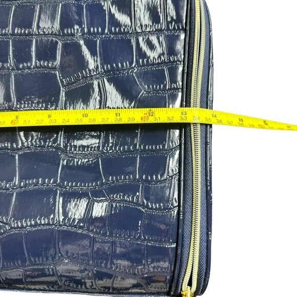 Estee Lauder Navy Blue  Crocodile Leather Cosmetic Travel Makeup‎ Zip Case - Picture 9 of 13